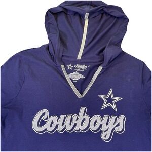 Dallas Cowboys‎ Authentic Women's Hoodie L/S Sparkle V-Neck Tee Navy Large L